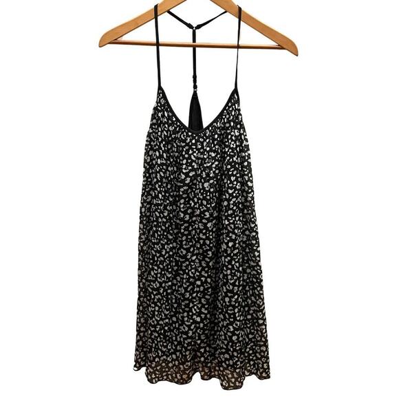 Abercrombie & Fitch S Pleated Racerback Mini Dress | Black White Print EUC - Picture 7 of 7